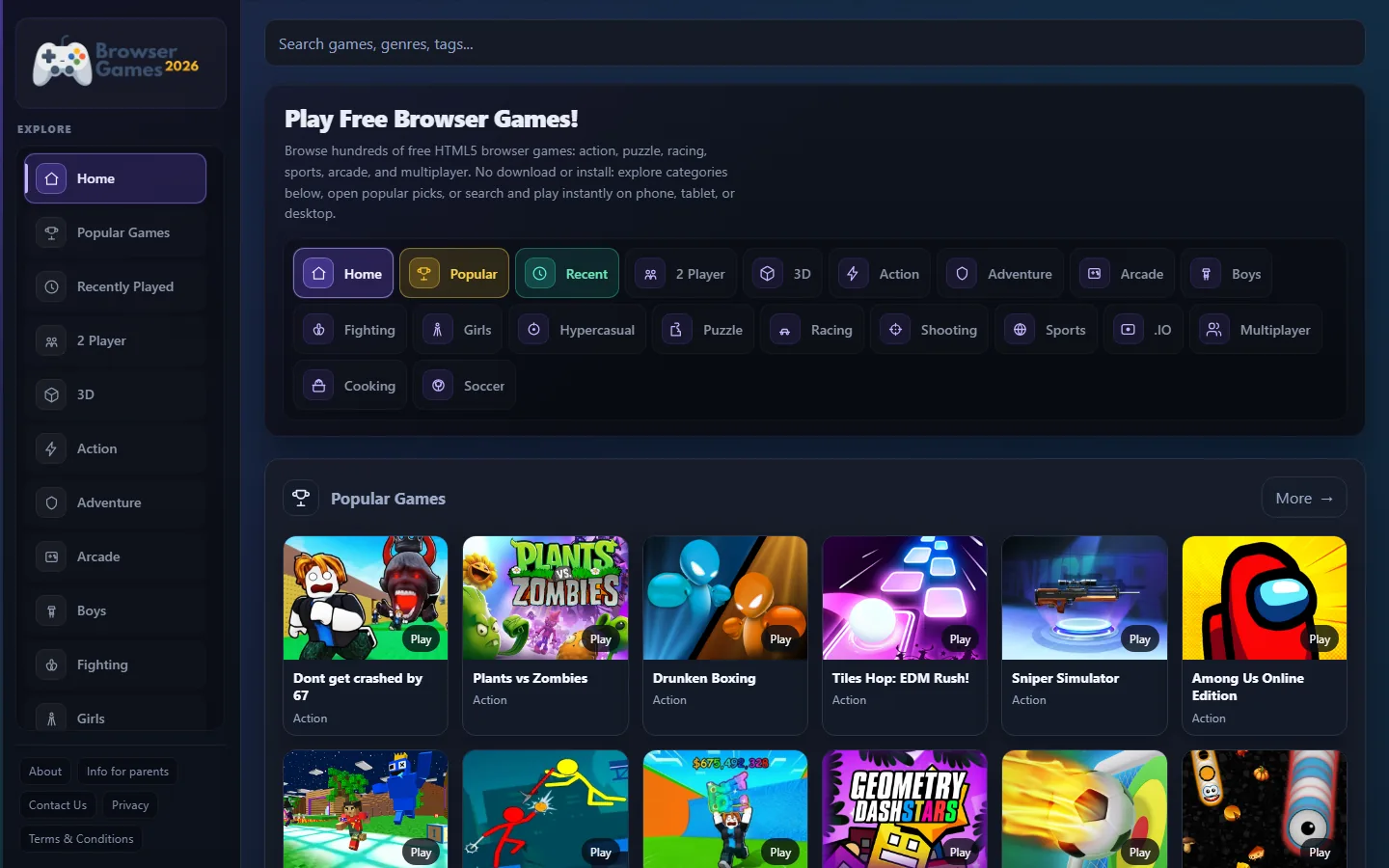 Screenshot of BrowserGames.Pro